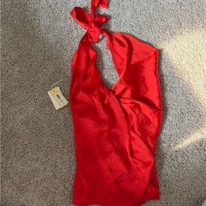 Aritzia Wilfred Martini Satin Halter Top